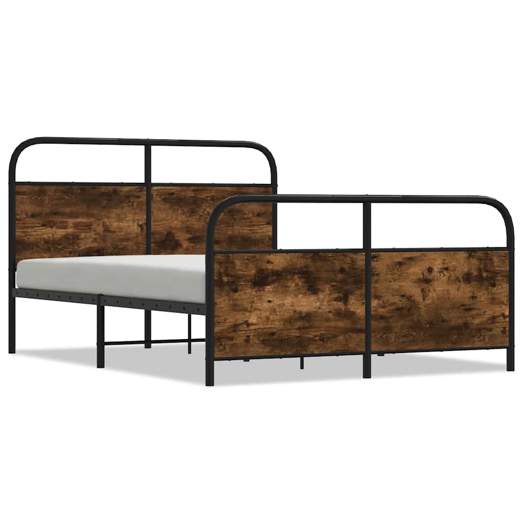 Bedframe zonder matras metaal gerookt eikenkleurig 140x190 cm is nu te koop bij PeponiXL, paradijselijk wonen!