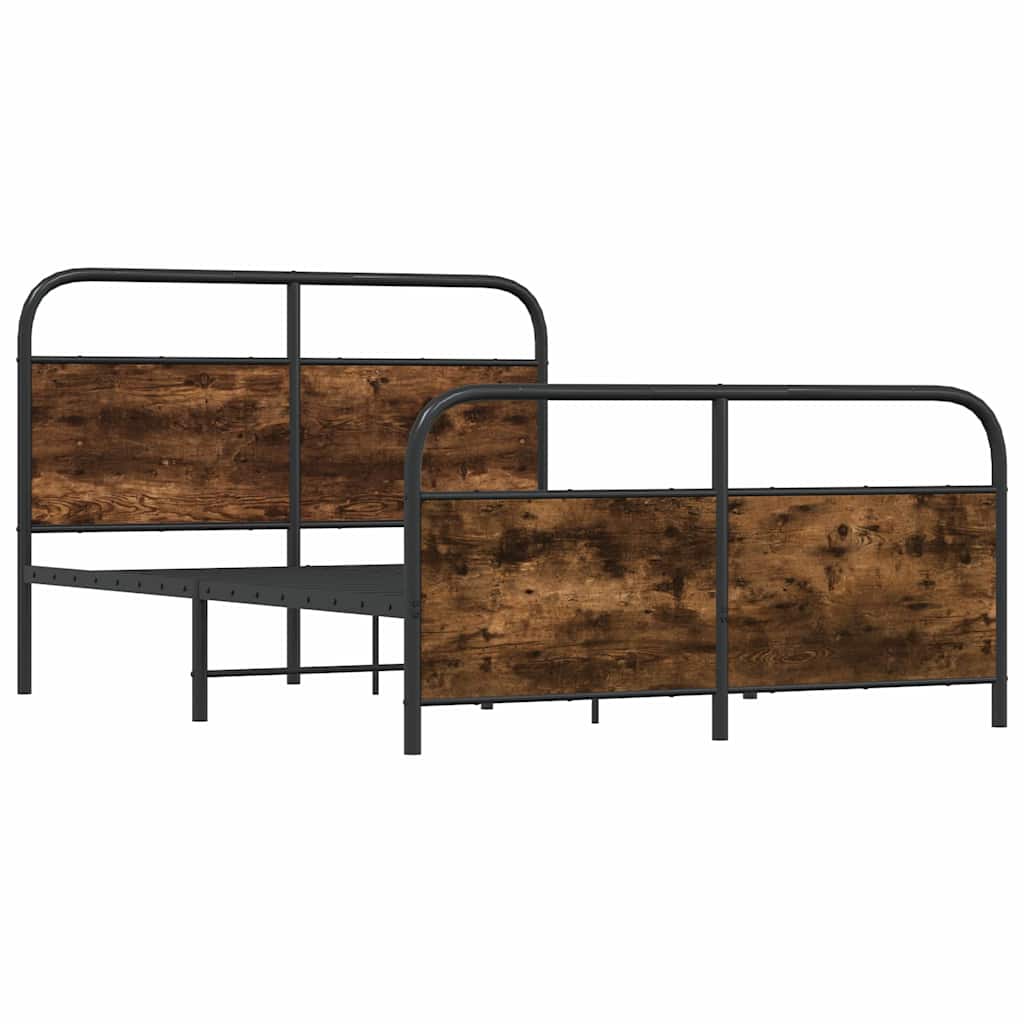 Bedframe zonder matras metaal gerookt eikenkleurig 140x190 cm is nu te koop bij PeponiXL, paradijselijk wonen!