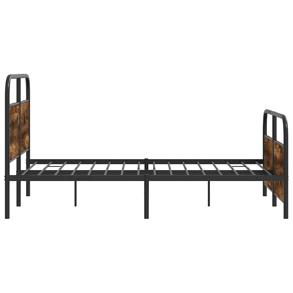 Bedframe zonder matras metaal gerookt eikenkleurig 140x190 cm is nu te koop bij PeponiXL, paradijselijk wonen!