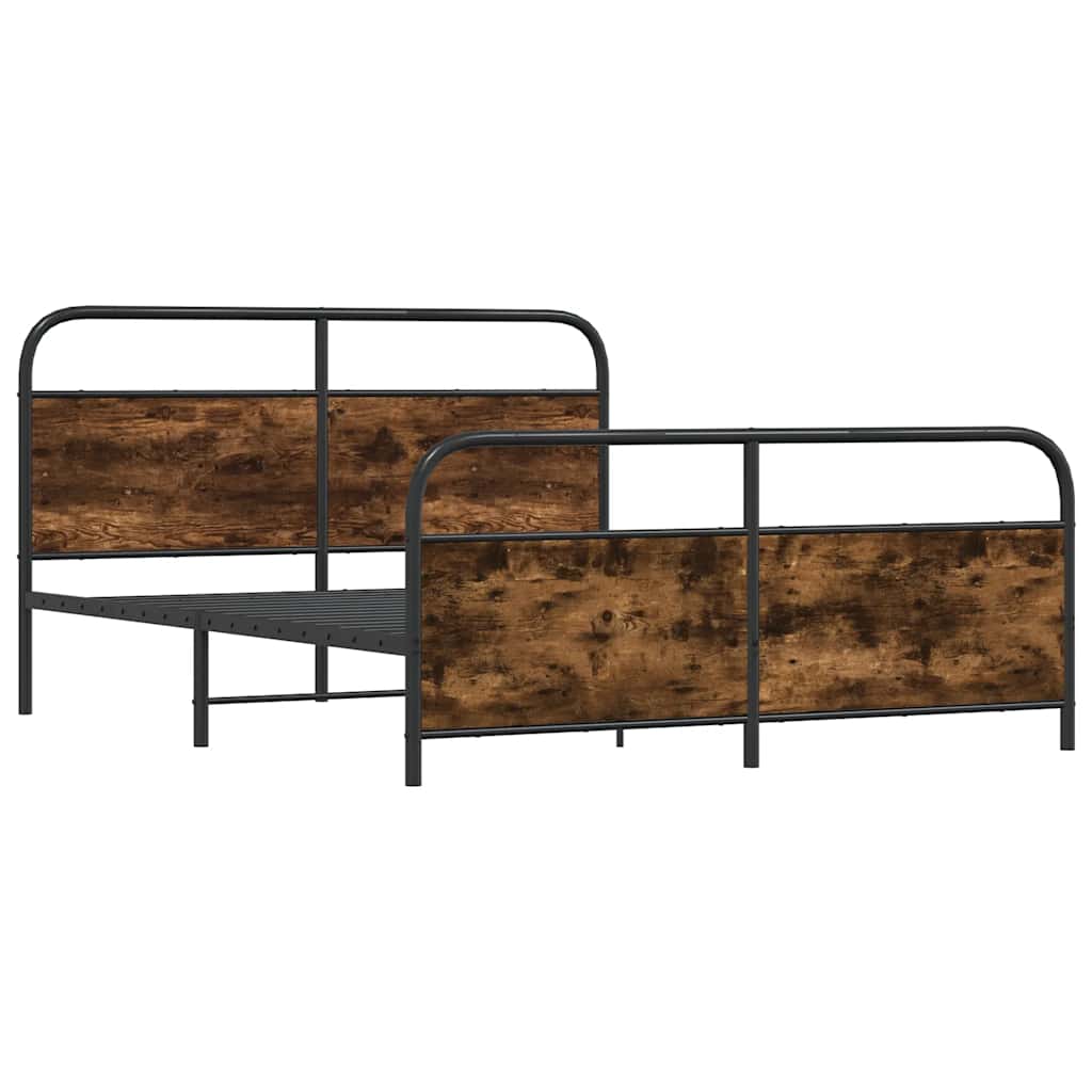 Bedframe zonder matras metaal gerookt eikenkleurig 160x200 cm is nu te koop bij PeponiXL, paradijselijk wonen!