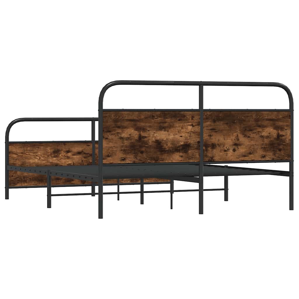 Bedframe zonder matras metaal gerookt eikenkleurig 160x200 cm is nu te koop bij PeponiXL, paradijselijk wonen!