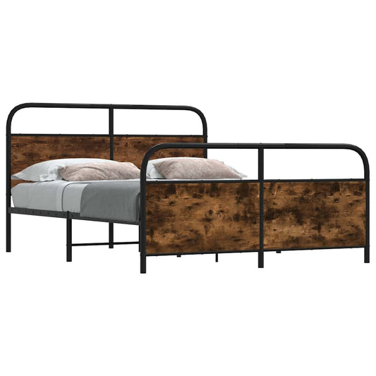 Bedframe zonder matras metaal gerookt eikenkleurig 160x200 cm is nu te koop bij PeponiXL, paradijselijk wonen!