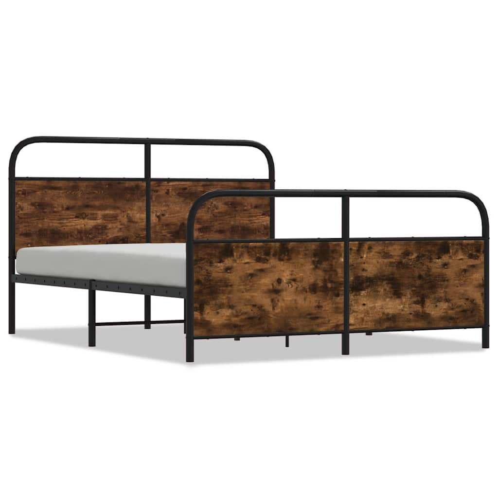 Bedframe zonder matras metaal gerookt eikenkleurig 180x200 cm is nu te koop bij PeponiXL, paradijselijk wonen!