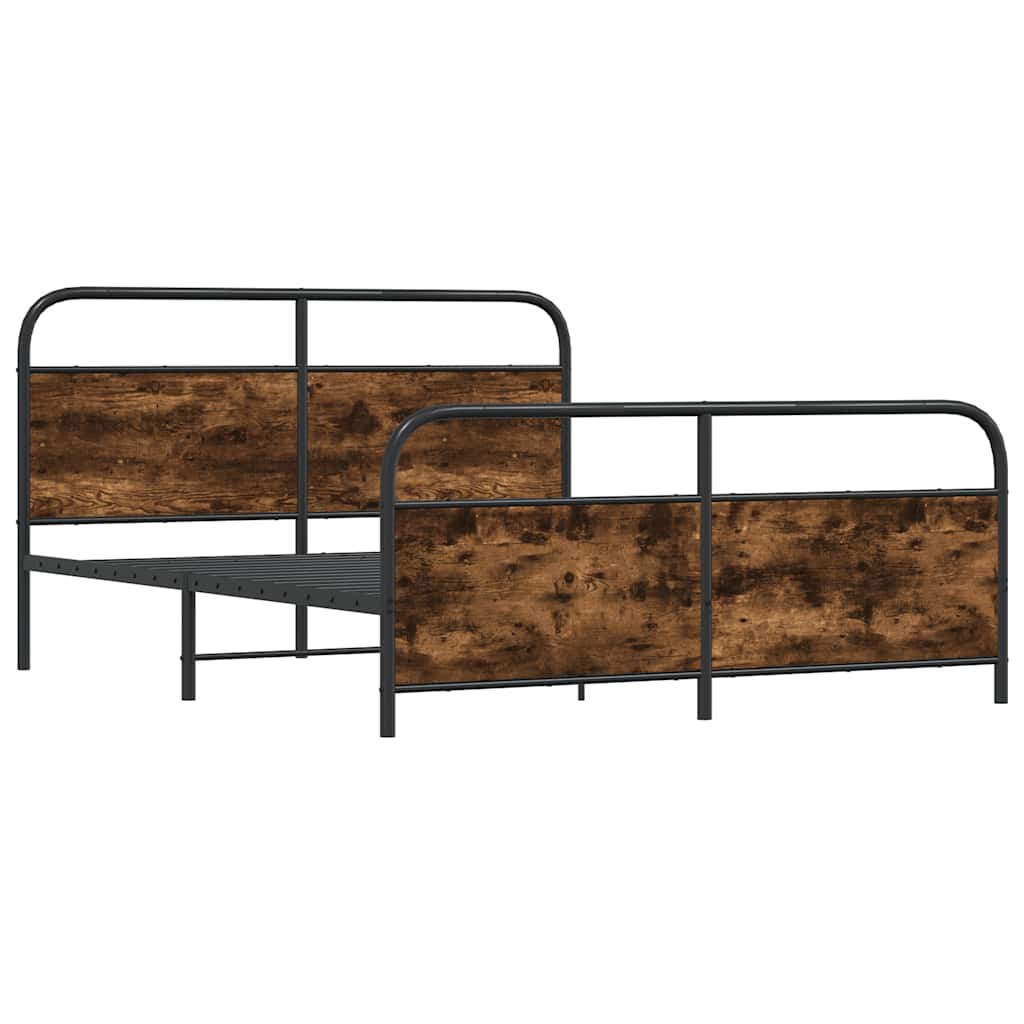 Bedframe zonder matras metaal gerookt eikenkleurig 180x200 cm is nu te koop bij PeponiXL, paradijselijk wonen!