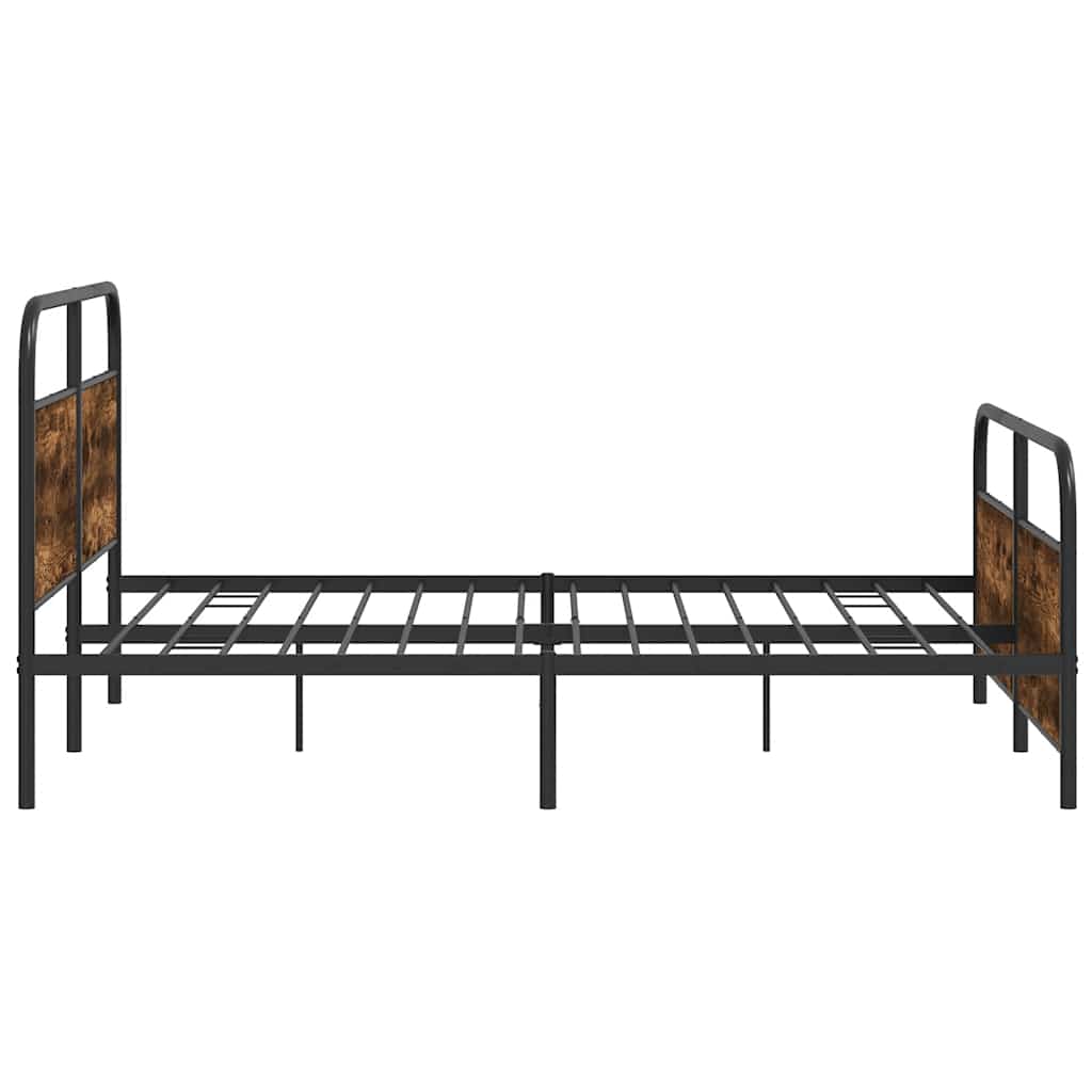 Bedframe zonder matras metaal gerookt eikenkleurig 183x213 cm is nu te koop bij PeponiXL, paradijselijk wonen!