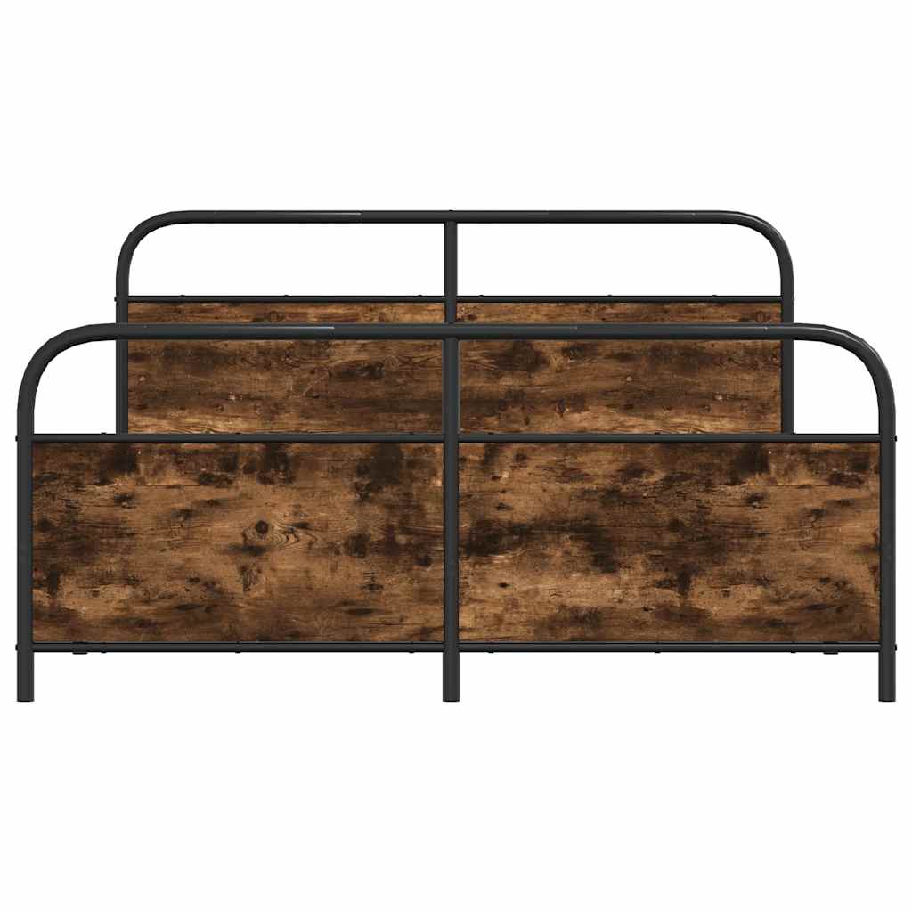 Bedframe zonder matras metaal gerookt eikenkleurig 200x200 cm is nu te koop bij PeponiXL, paradijselijk wonen!