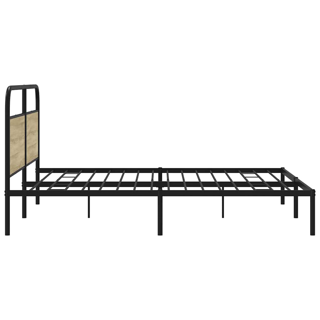 Bedframe zonder matras metaal sonoma eikenkleurig 183x213 cm is nu te koop bij PeponiXL, paradijselijk wonen!