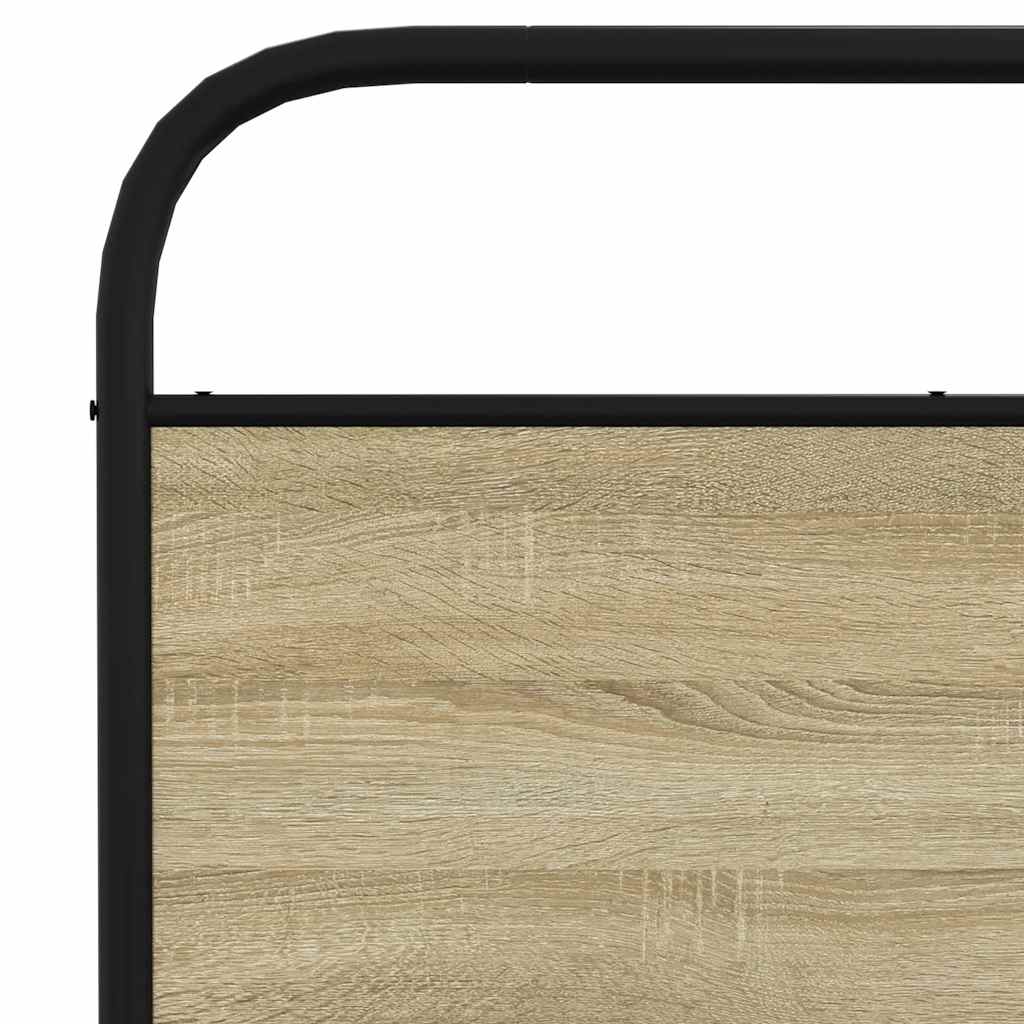 Bedframe zonder matras metaal sonoma eikenkleurig 183x213 cm is nu te koop bij PeponiXL, paradijselijk wonen!