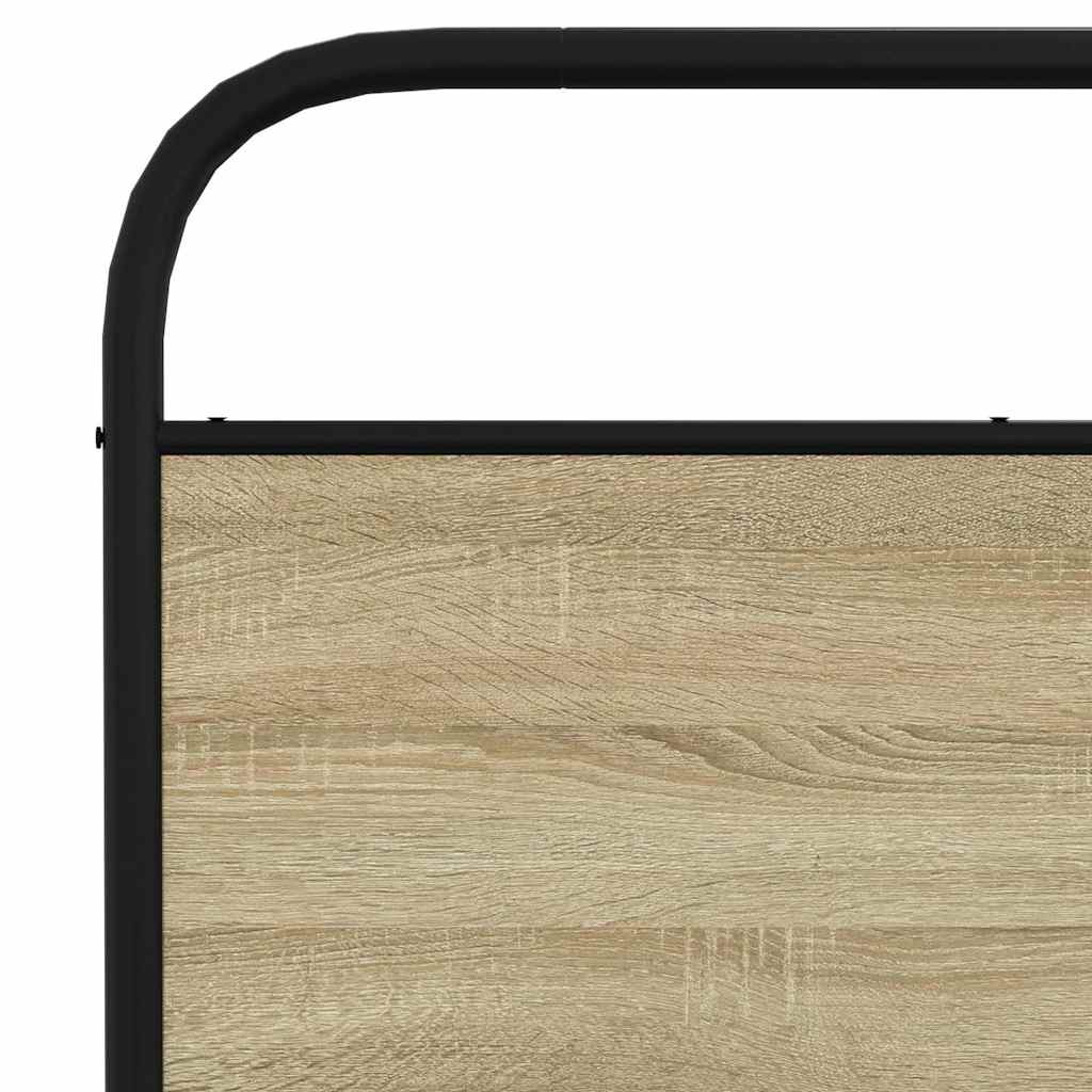 Bedframe zonder matras metaal sonoma eikenkleur 200x200 cm is nu te koop bij PeponiXL, paradijselijk wonen!
