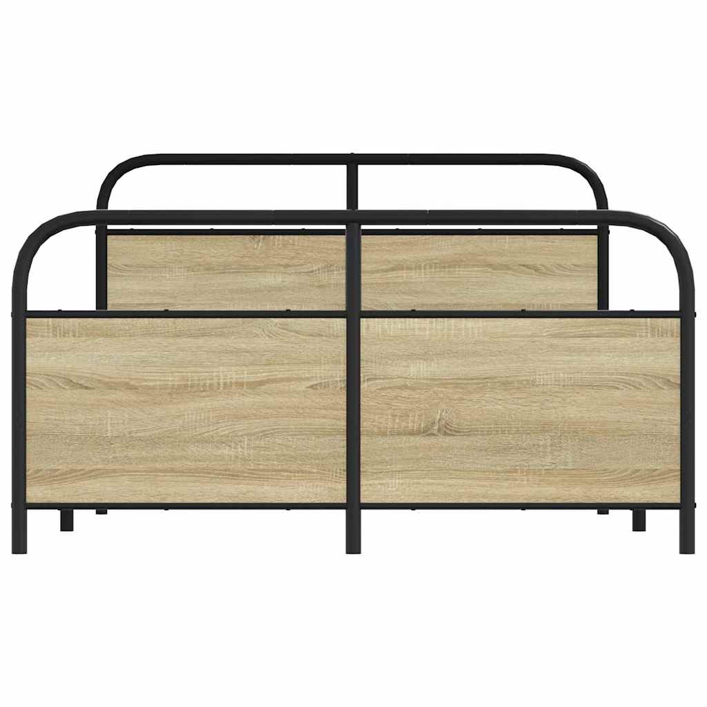 Bedframe zonder matras metaal sonoma eikenkleurig 140x190 cm is nu te koop bij PeponiXL, paradijselijk wonen!