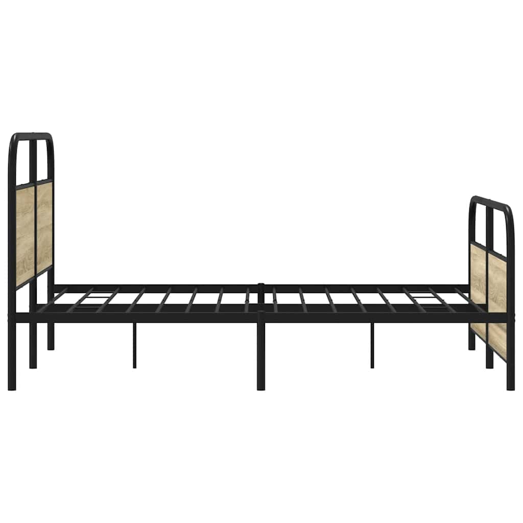 Bedframe zonder matras metaal sonoma eikenkleurig 140x190 cm is nu te koop bij PeponiXL, paradijselijk wonen!