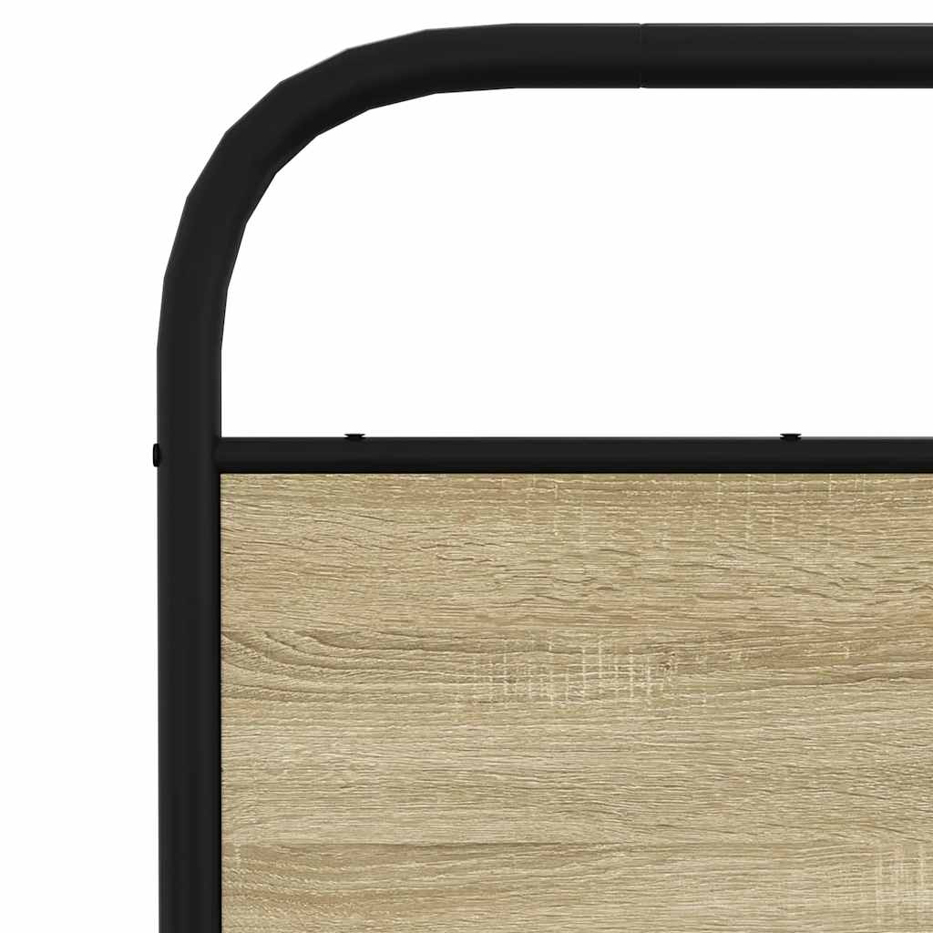 Bedframe zonder matras metaal sonoma eikenkleurig 140x190 cm is nu te koop bij PeponiXL, paradijselijk wonen!