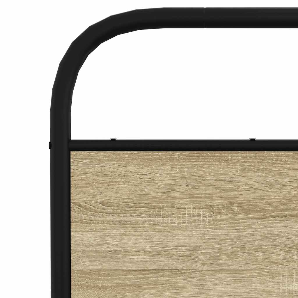 Bedframe zonder matras metaal sonoma eikenkleurig 140x200 cm is nu te koop bij PeponiXL, paradijselijk wonen!