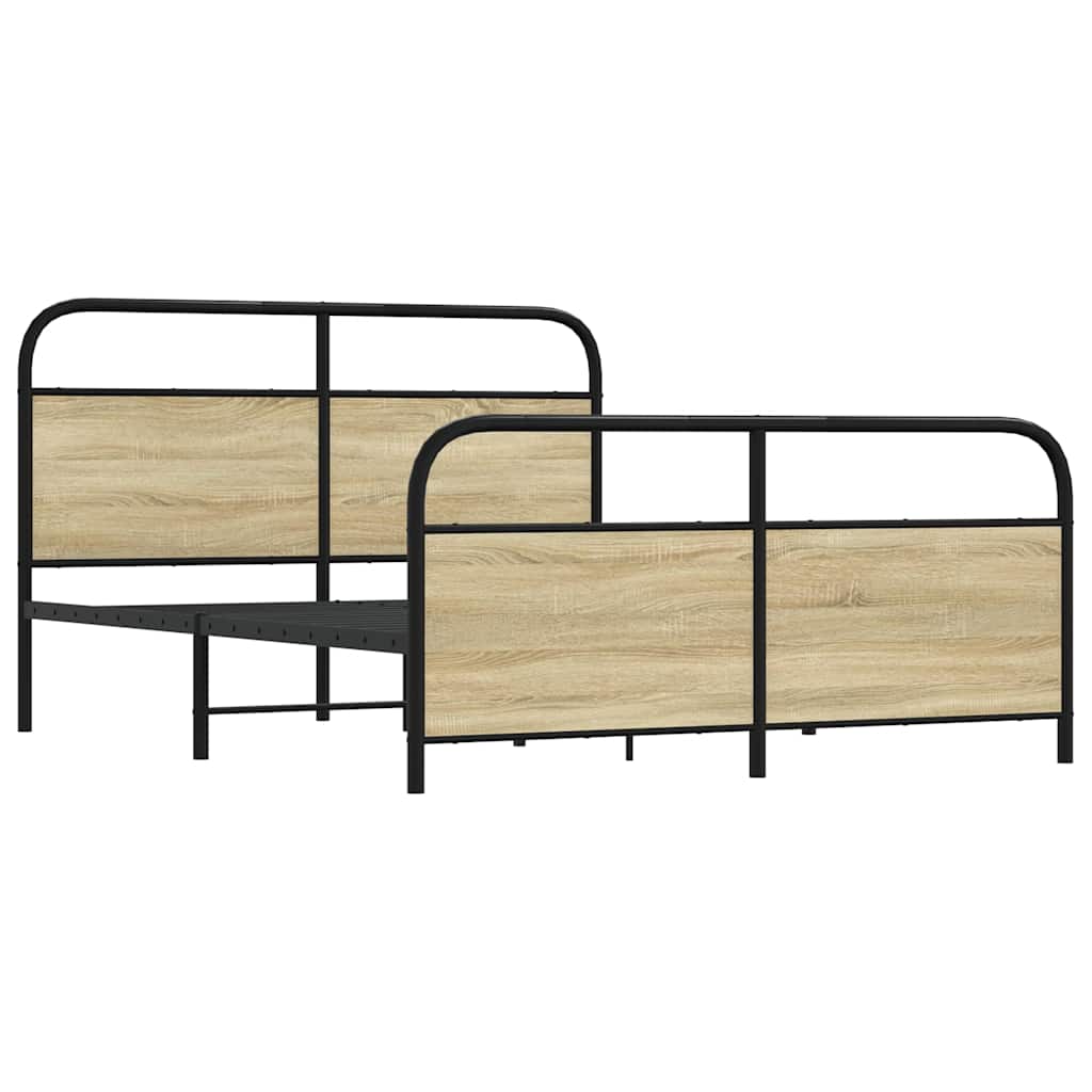 Bedframe zonder matras metaal sonoma eikenkleurig 160x200 cm is nu te koop bij PeponiXL, paradijselijk wonen!