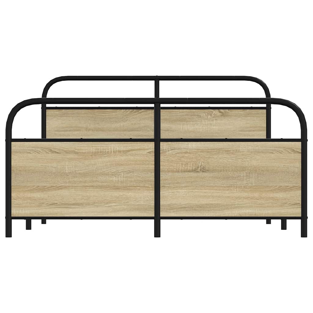 Bedframe zonder matras metaal sonoma eikenkleurig 160x200 cm is nu te koop bij PeponiXL, paradijselijk wonen!