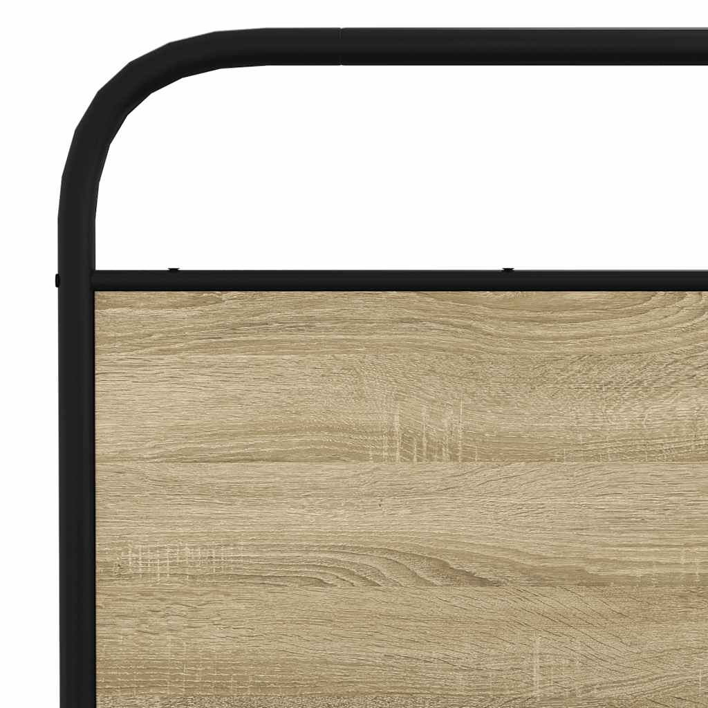 Bedframe zonder matras metaal sonoma eikenkleurig 160x200 cm is nu te koop bij PeponiXL, paradijselijk wonen!