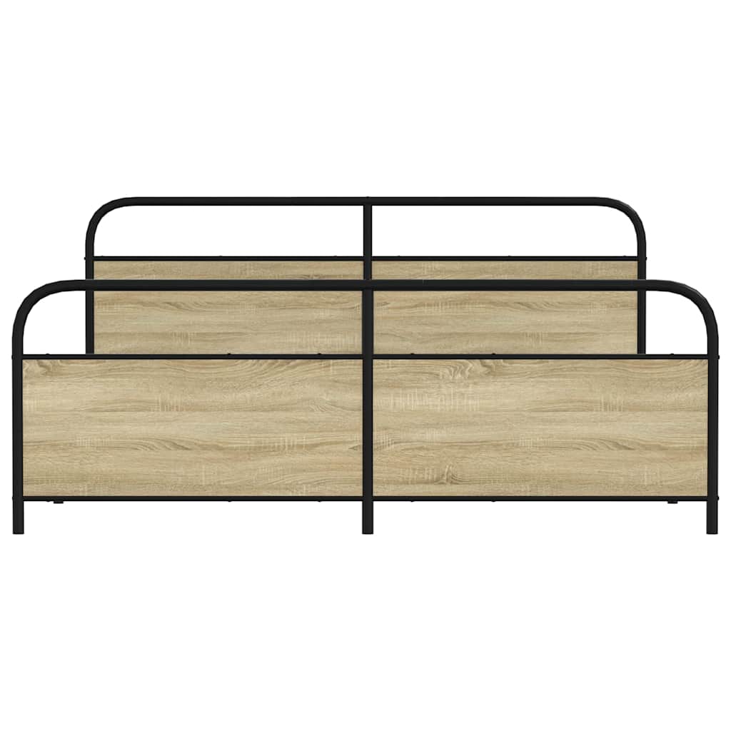 Bedframe zonder matras metaal sonoma eikenkleurig 180x200 cm is nu te koop bij PeponiXL, paradijselijk wonen!
