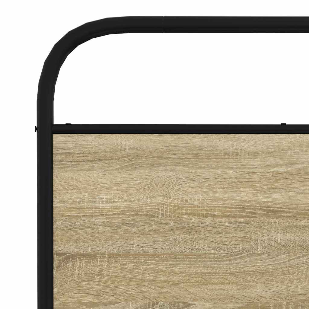 Bedframe zonder matras metaal sonoma eikenkleurig 180x200 cm is nu te koop bij PeponiXL, paradijselijk wonen!