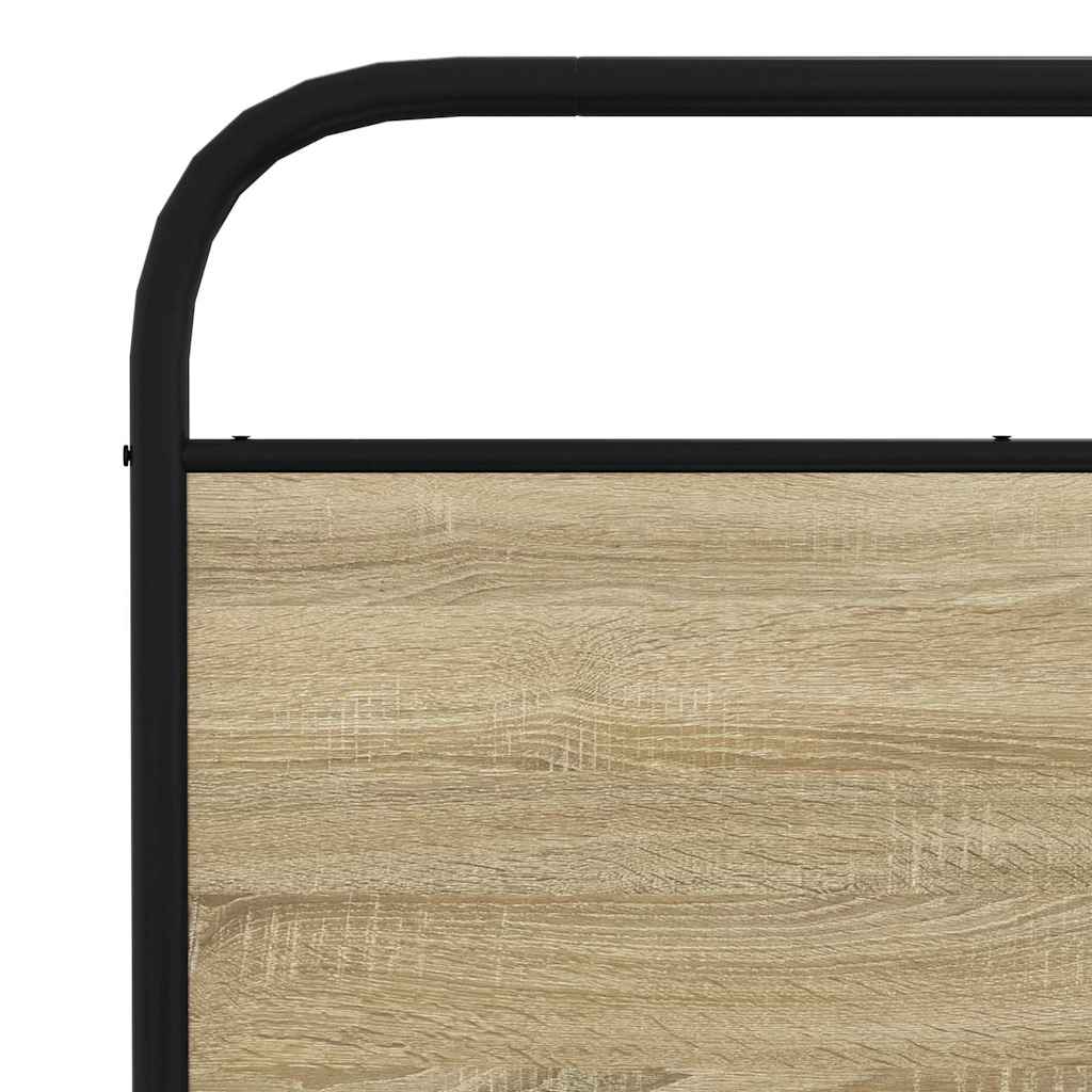 Bedframe zonder matras metaal sonoma eikenkleur 200x200 cm is nu te koop bij PeponiXL, paradijselijk wonen!