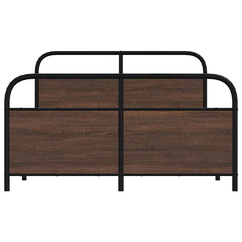 Bedframe zonder matras metaal bruin eikenkleurig 140x190 cm is nu te koop bij PeponiXL, paradijselijk wonen!