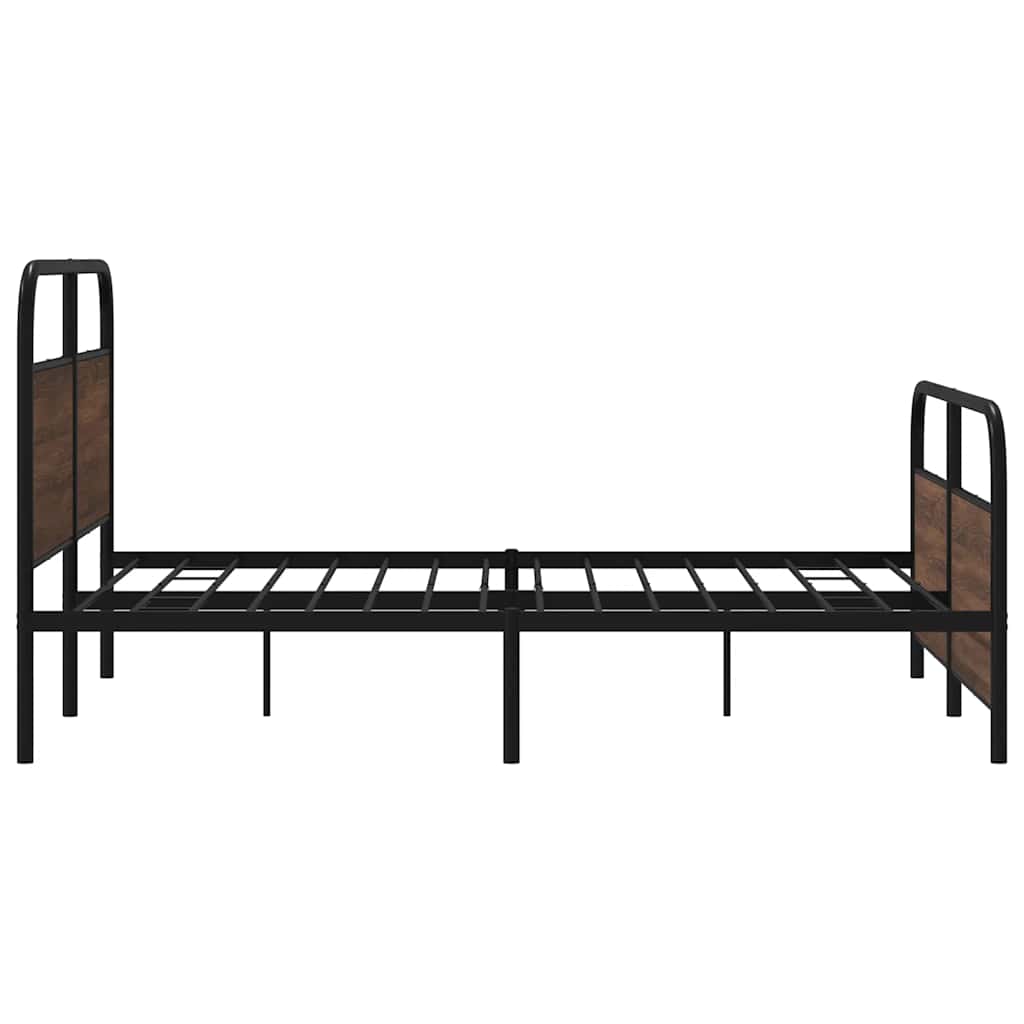 Bedframe zonder matras metaal bruin eikenkleurig 160x200 cm is nu te koop bij PeponiXL, paradijselijk wonen!