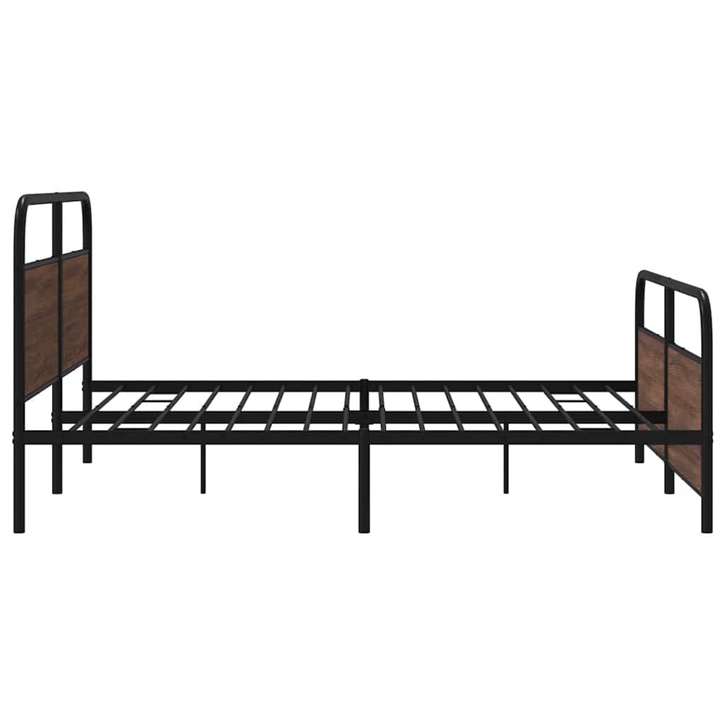 Bedframe zonder matras metaal bruin eikenkleur 180x200 cm is nu te koop bij PeponiXL, paradijselijk wonen!