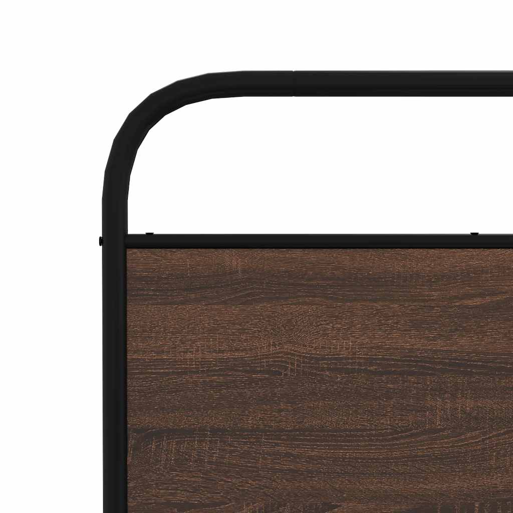 Bedframe zonder matras metaal bruin eikenkleur 183x213 cm is nu te koop bij PeponiXL, paradijselijk wonen!
