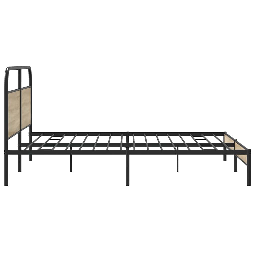 Bedframe zonder matras metaal gerookt eikenkleurig 180x200 cm is nu te koop bij PeponiXL, paradijselijk wonen!