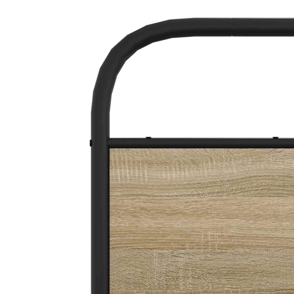 Bedframe zonder matras metaal gerookt eikenkleurig 193x203 cm is nu te koop bij PeponiXL, paradijselijk wonen!