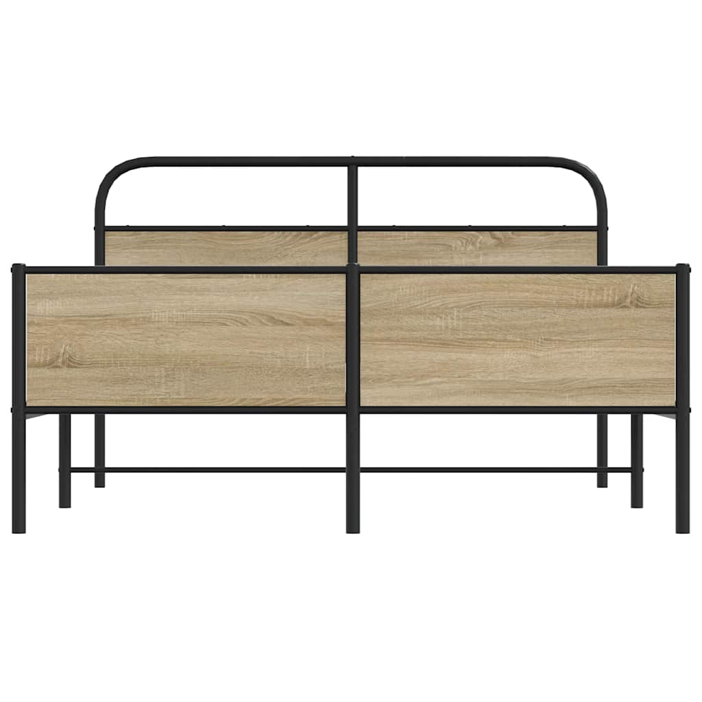 Bedframe zonder matras metaal gerookt eikenkleurig 160x200 cm is nu te koop bij PeponiXL, paradijselijk wonen!