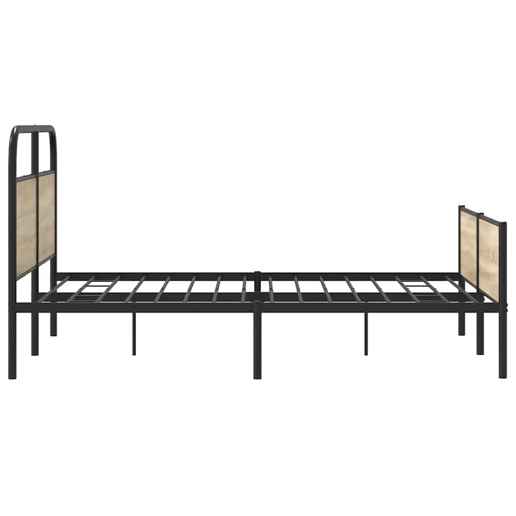 Bedframe zonder matras metaal gerookt eikenkleurig 160x200 cm is nu te koop bij PeponiXL, paradijselijk wonen!