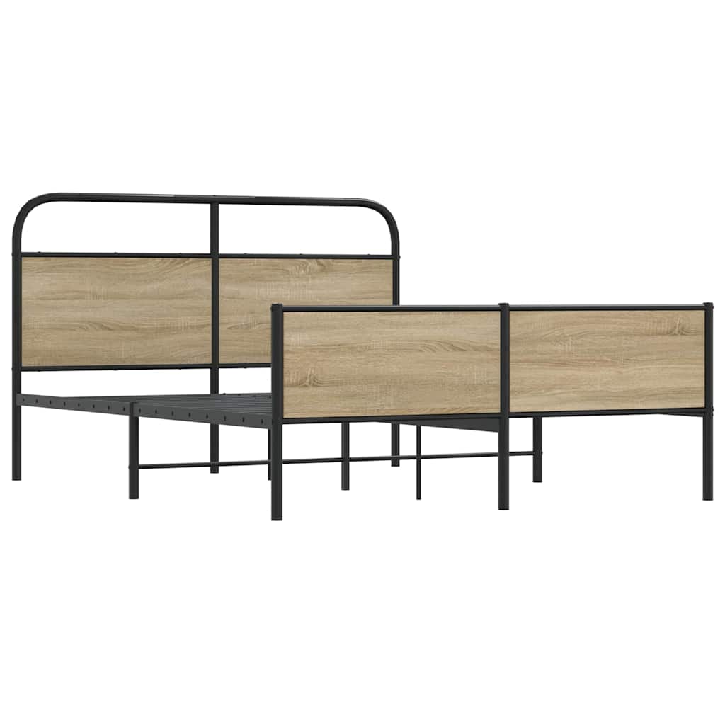 Bedframe zonder matras metaal gerookt eikenkleurig 180x200 cm is nu te koop bij PeponiXL, paradijselijk wonen!