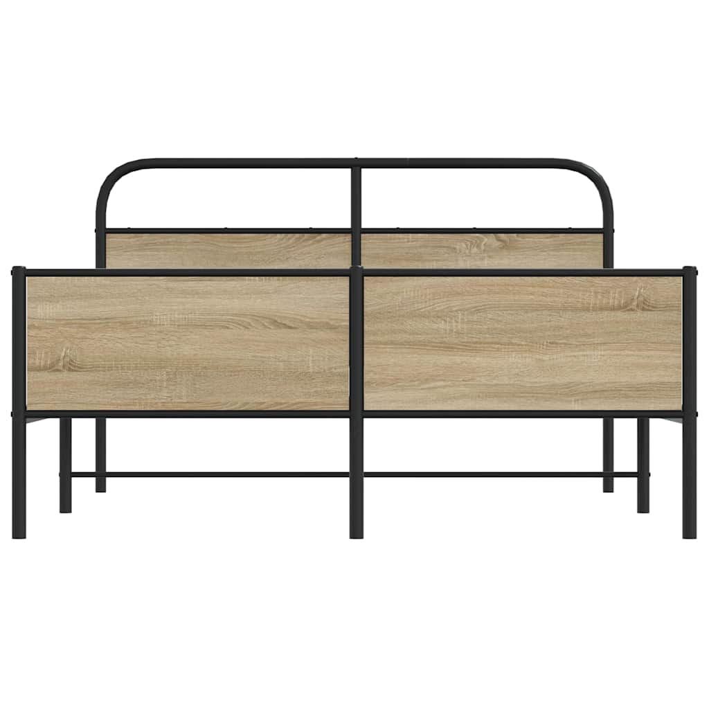 Bedframe zonder matras metaal gerookt eikenkleurig 180x200 cm is nu te koop bij PeponiXL, paradijselijk wonen!