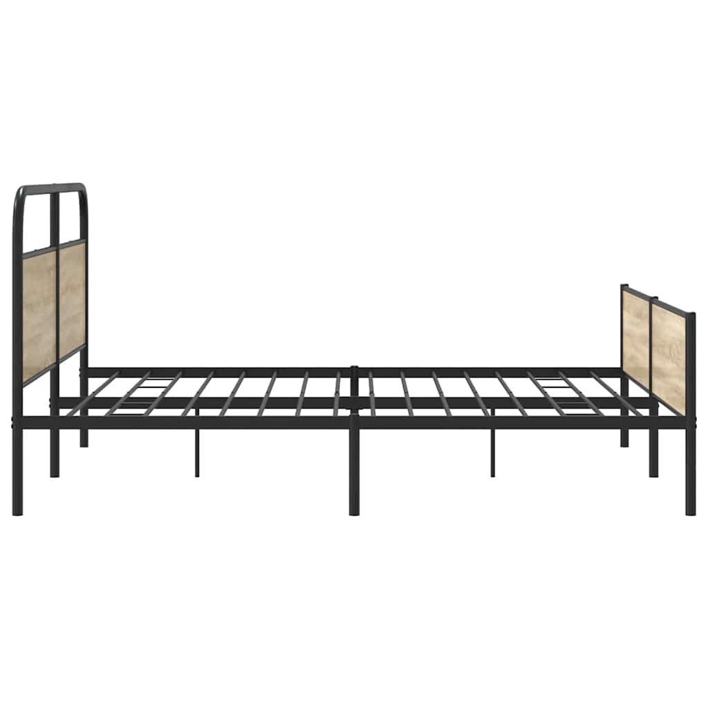 Bedframe zonder matras metaal gerookt eikenkleurig 183x213 cm is nu te koop bij PeponiXL, paradijselijk wonen!