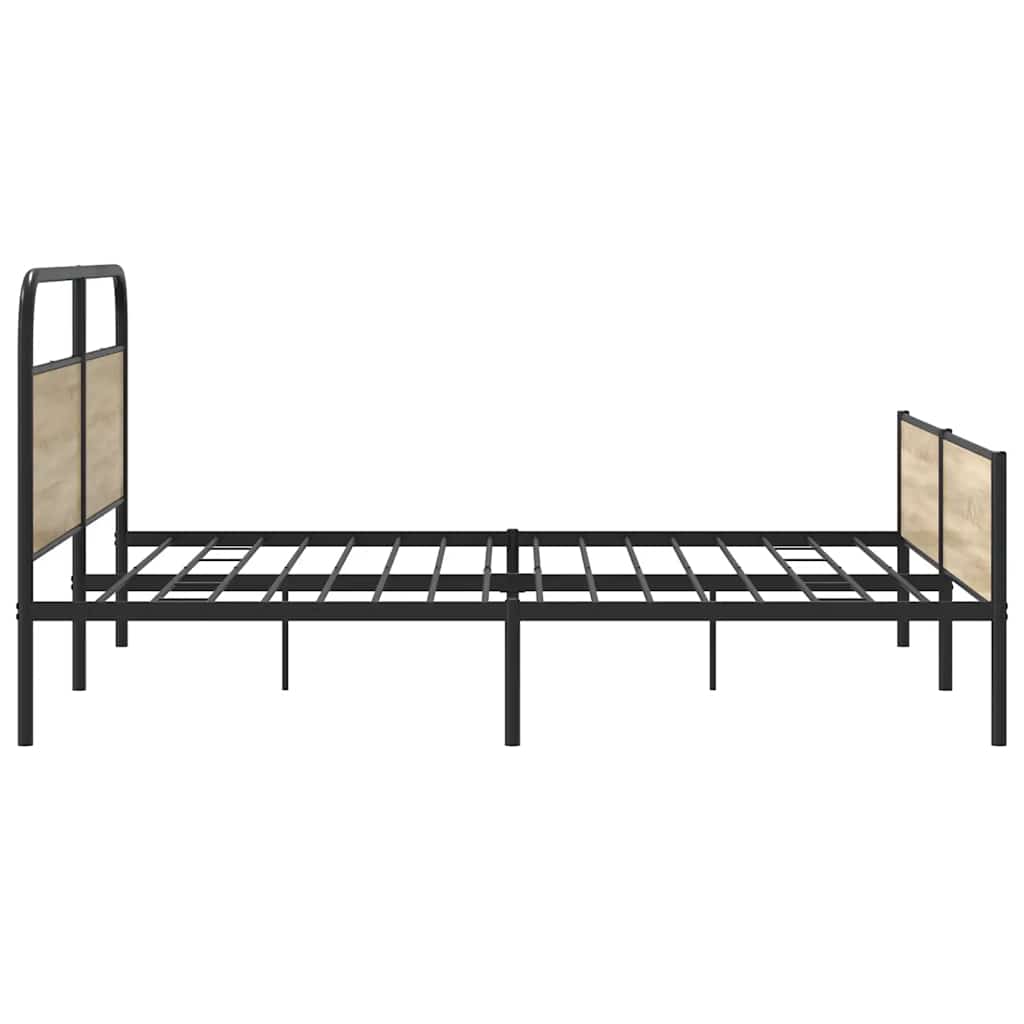Bedframe zonder matras metaal gerookt eikenkleurig 193x203 cm is nu te koop bij PeponiXL, paradijselijk wonen!