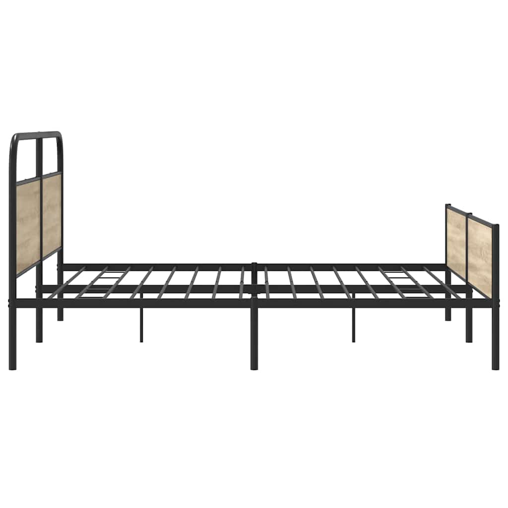 Bedframe zonder matras metaal gerookt eikenkleurig 200x200 cm is nu te koop bij PeponiXL, paradijselijk wonen!