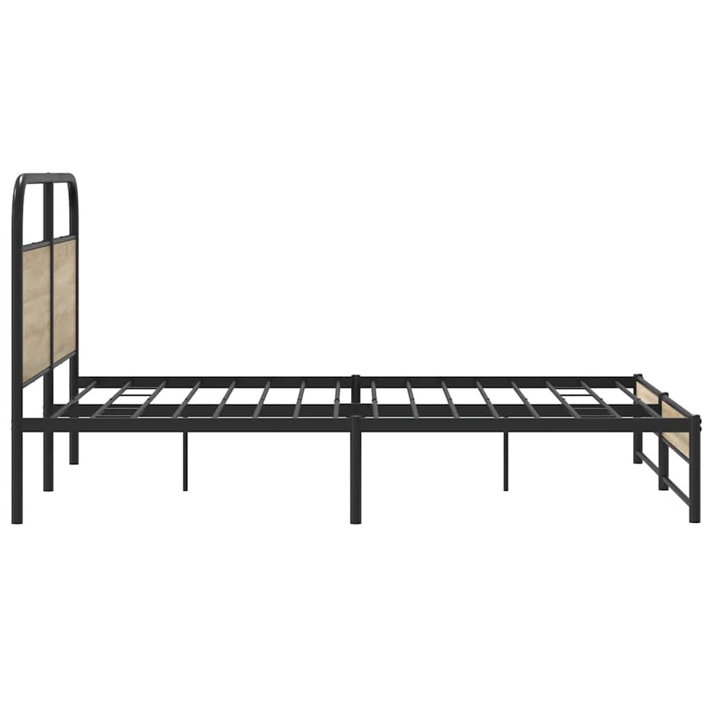 Bedframe zonder matras metaal gerookt eikenkleurig 160x200 cm is nu te koop bij PeponiXL, paradijselijk wonen!