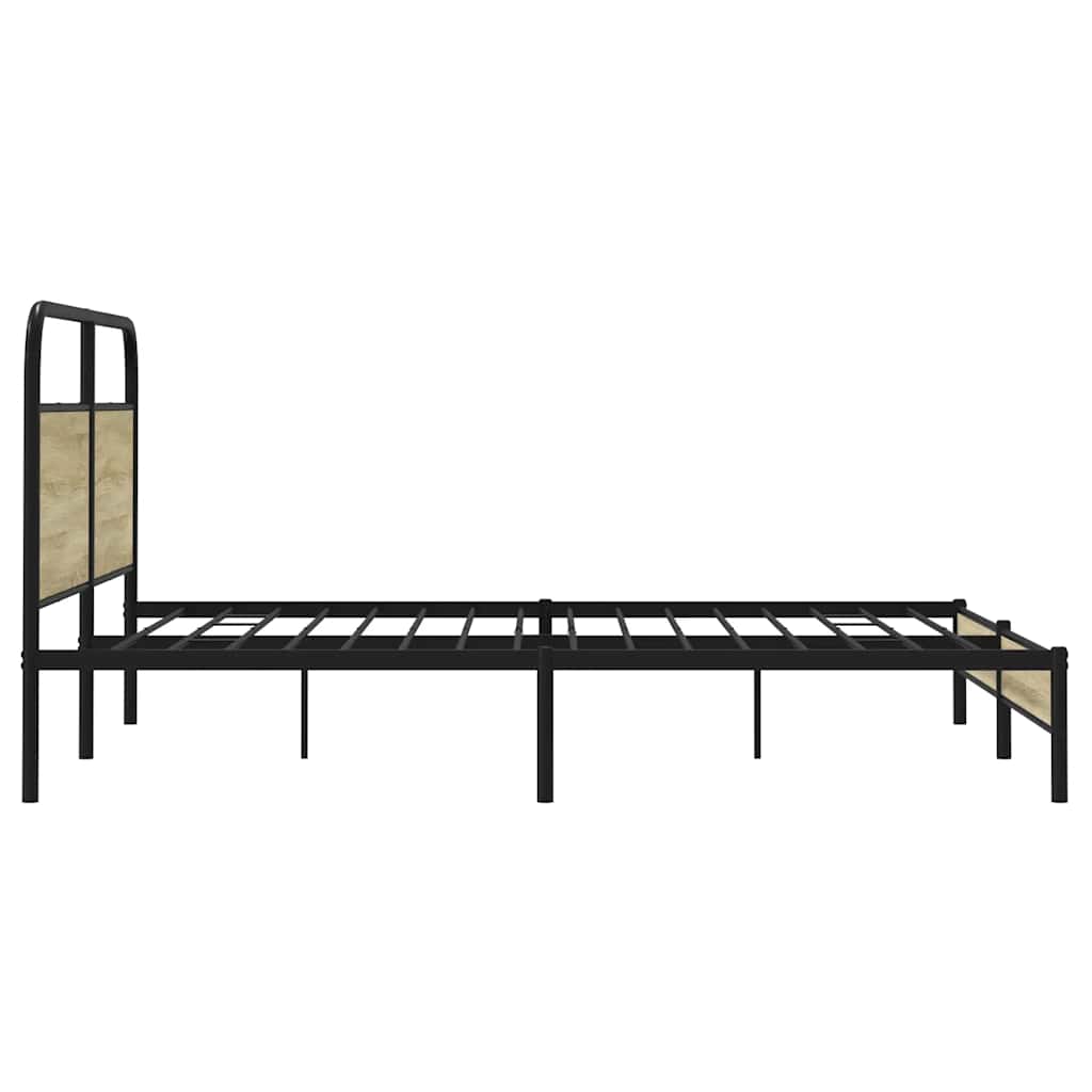 Bedframe zonder matras metaal sonoma eikenkleurig 183x213 cm is nu te koop bij PeponiXL, paradijselijk wonen!