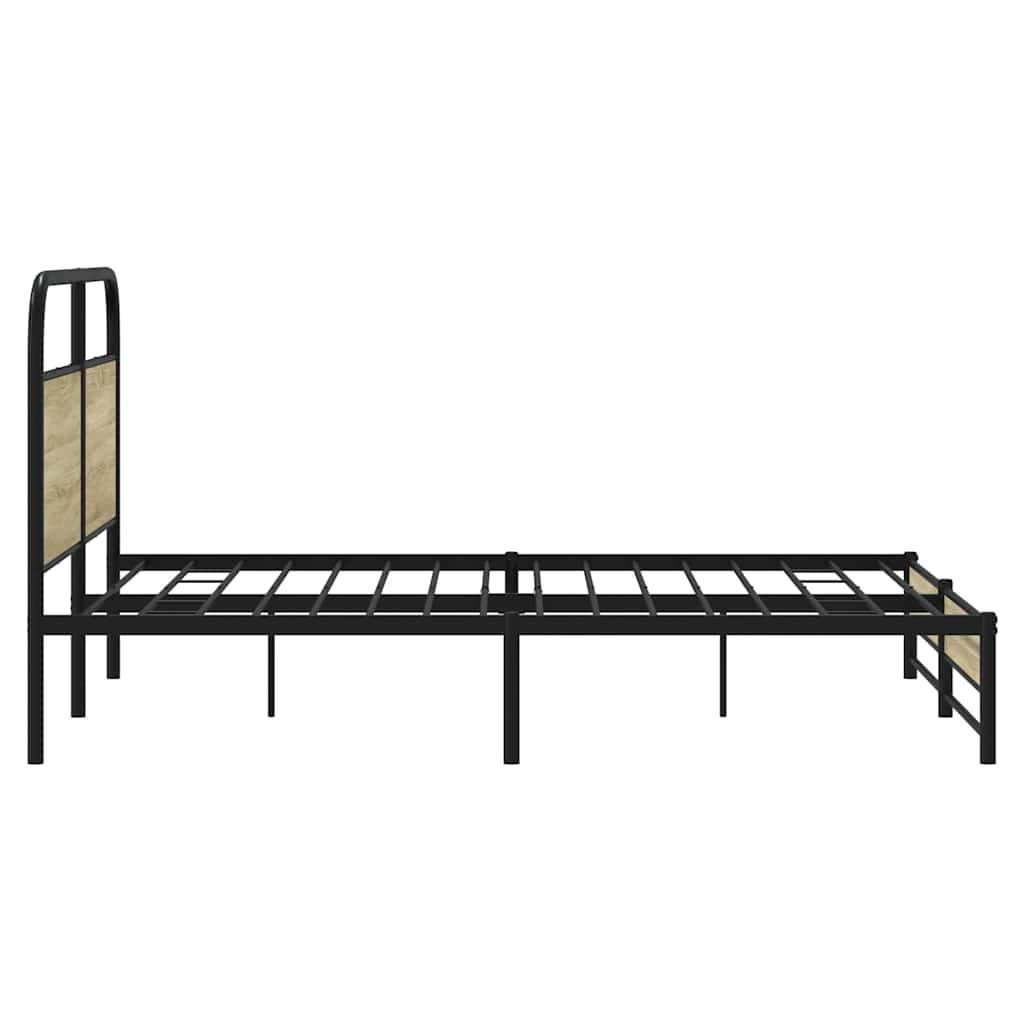 Bedframe zonder matras metaal sonoma eikenkleurig 160x200 cm is nu te koop bij PeponiXL, paradijselijk wonen!