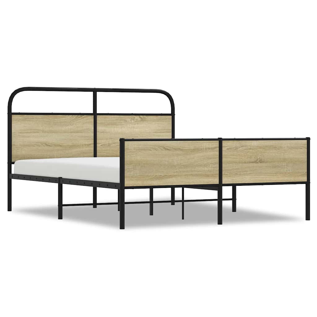 Bedframe zonder matras metaal sonoma eikenkleurig 160x200 cm is nu te koop bij PeponiXL, paradijselijk wonen!