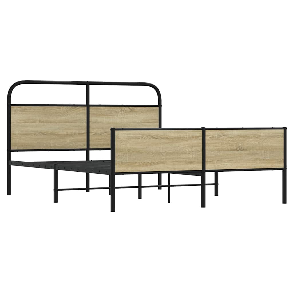 Bedframe zonder matras metaal sonoma eikenkleurig 160x200 cm is nu te koop bij PeponiXL, paradijselijk wonen!