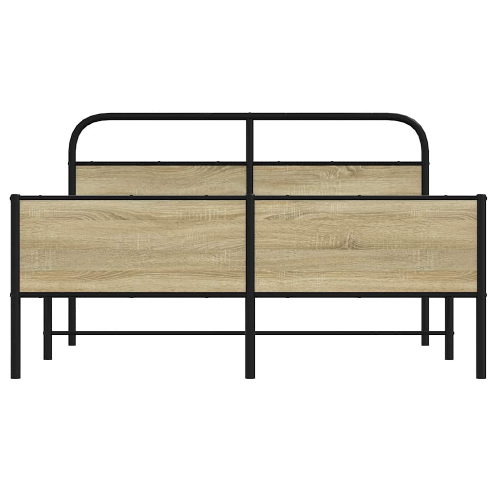 Bedframe zonder matras metaal sonoma eikenkleurig 160x200 cm is nu te koop bij PeponiXL, paradijselijk wonen!