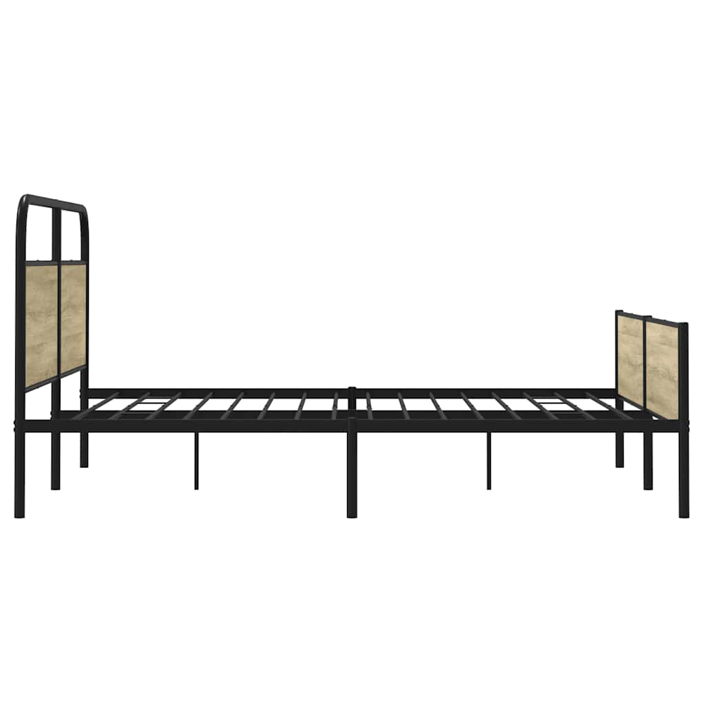 Bedframe zonder matras metaal sonoma eikenkleurig 180x200 cm is nu te koop bij PeponiXL, paradijselijk wonen!