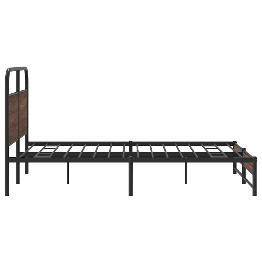 Bedframe zonder matras metaal bruin eikenkleurig 160x200 cm is nu te koop bij PeponiXL, paradijselijk wonen!
