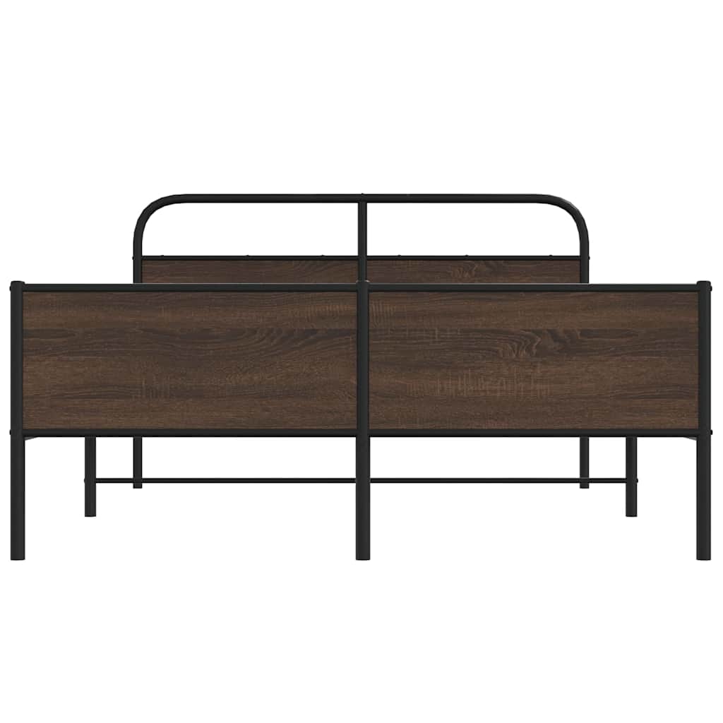 Bedframe zonder matras metaal bruin eikenkleurig 160x200 cm is nu te koop bij PeponiXL, paradijselijk wonen!