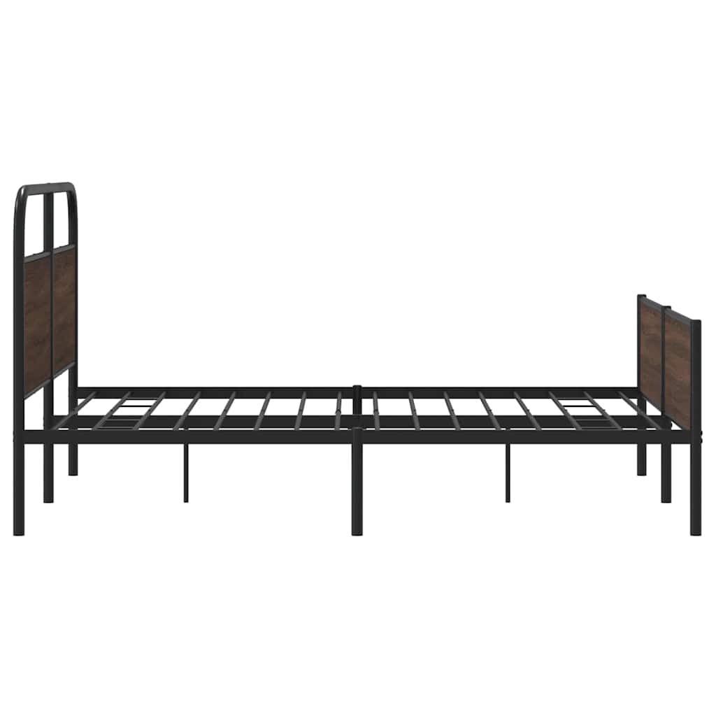 Bedframe zonder matras metaal bruin eikenkleurig 160x200 cm is nu te koop bij PeponiXL, paradijselijk wonen!