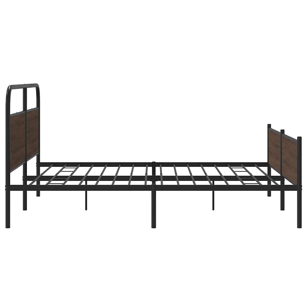 Bedframe zonder matras metaal bruin eikenkleur 183x213 cm is nu te koop bij PeponiXL, paradijselijk wonen!