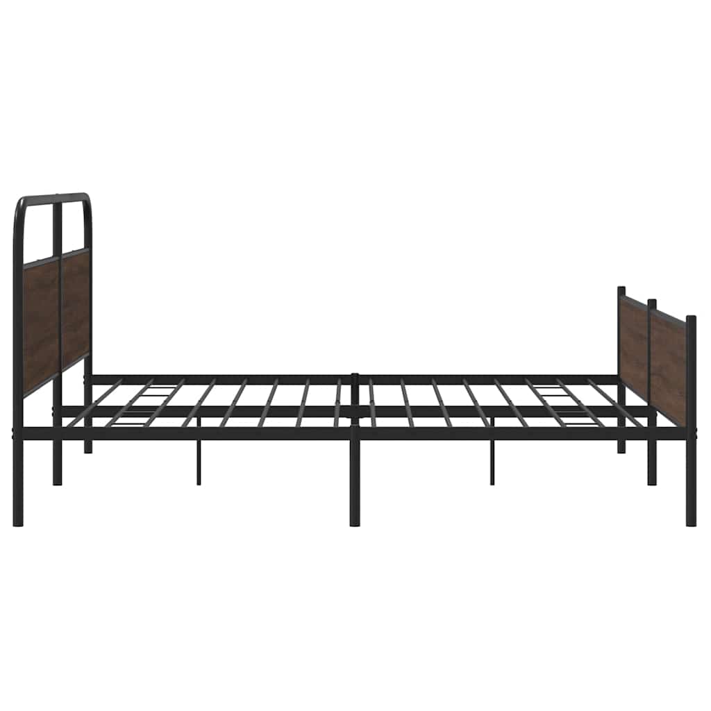 Bedframe zonder matras metaal bruin eikenkleurig 200x200 cm is nu te koop bij PeponiXL, paradijselijk wonen!