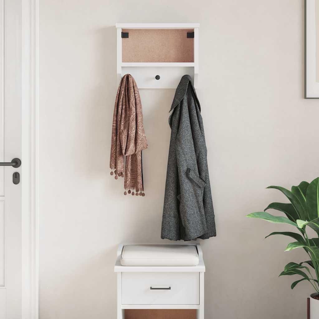Wandkapstok SANDNES wit 45x12x35 cm massief grenenhout is nu te koop bij PeponiXL, paradijselijk wonen!