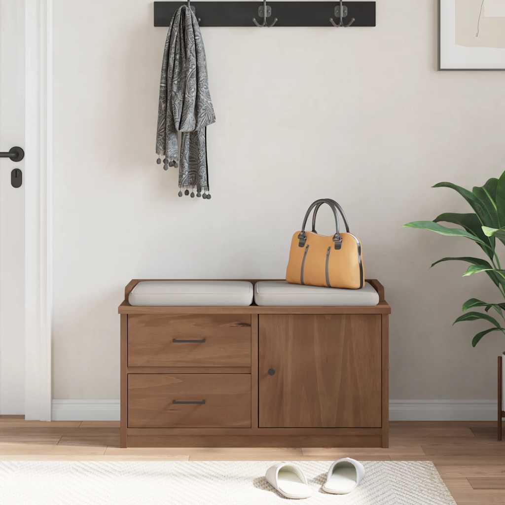 Gangbankje SANDNES 87x40x50 cm massief grenenhout is nu te koop bij PeponiXL, paradijselijk wonen!